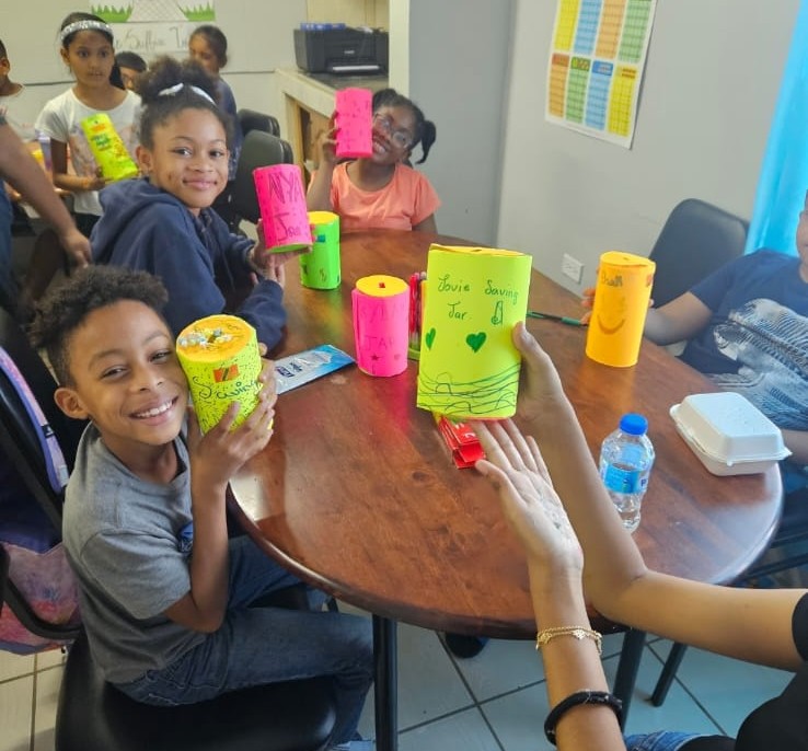 Kids doing arts and crafts